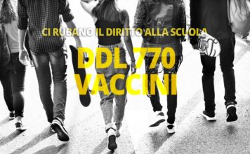 Vaccini, DDL770 – La nuova legge calpesta il diritto alla scuola