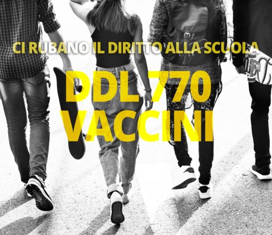 Vaccini, DDL770 – La nuova legge calpesta il diritto alla scuola