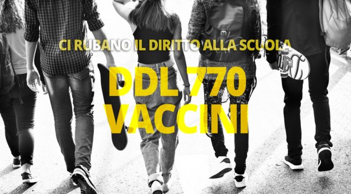 Vaccini, DDL770 – La nuova legge calpesta il diritto alla scuola